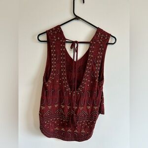 FREE PEOPLE - Gold Beaded Embroidered Tank Top